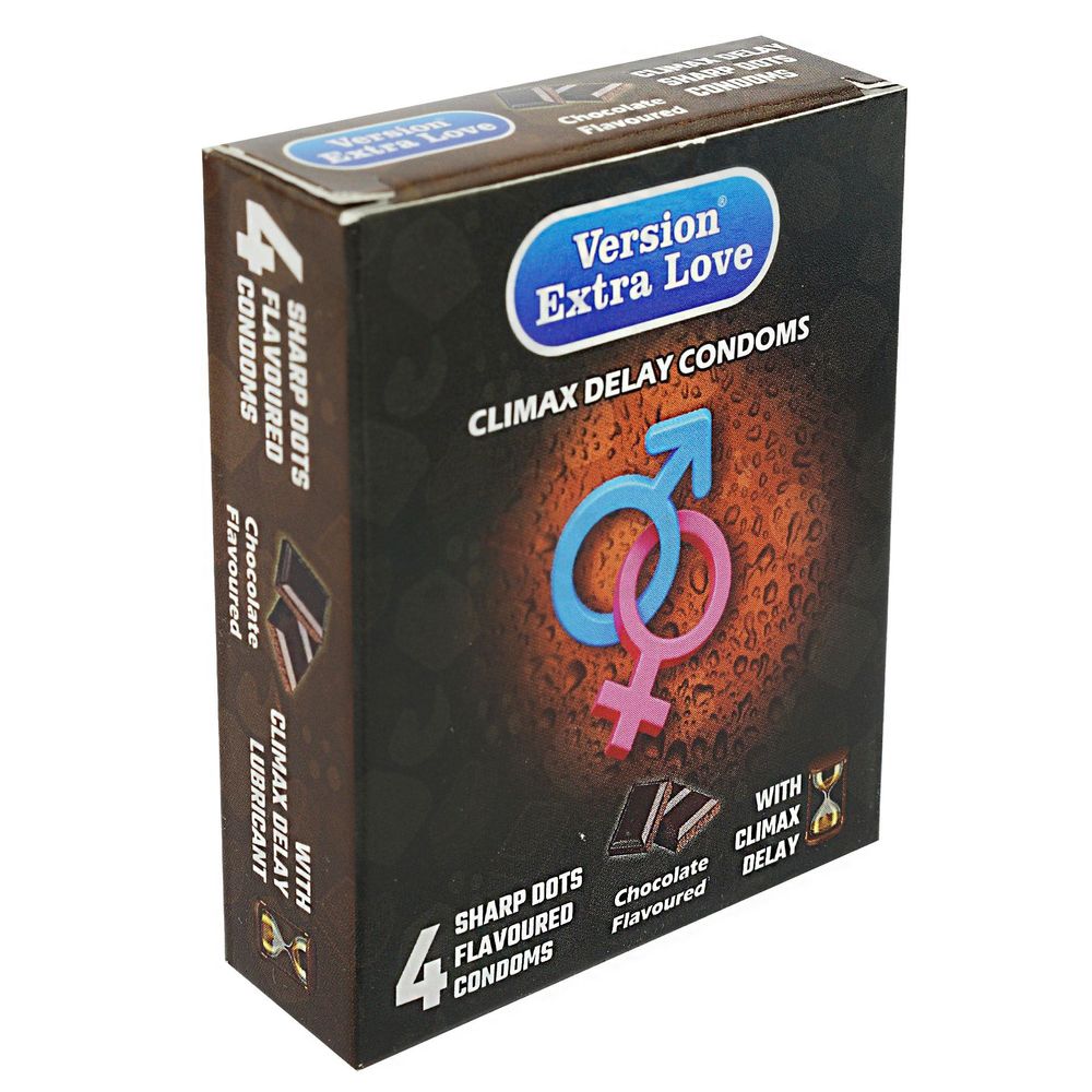 Version Extra love climax delay sharp dots chocolate flavour- 4 pcs pack  
