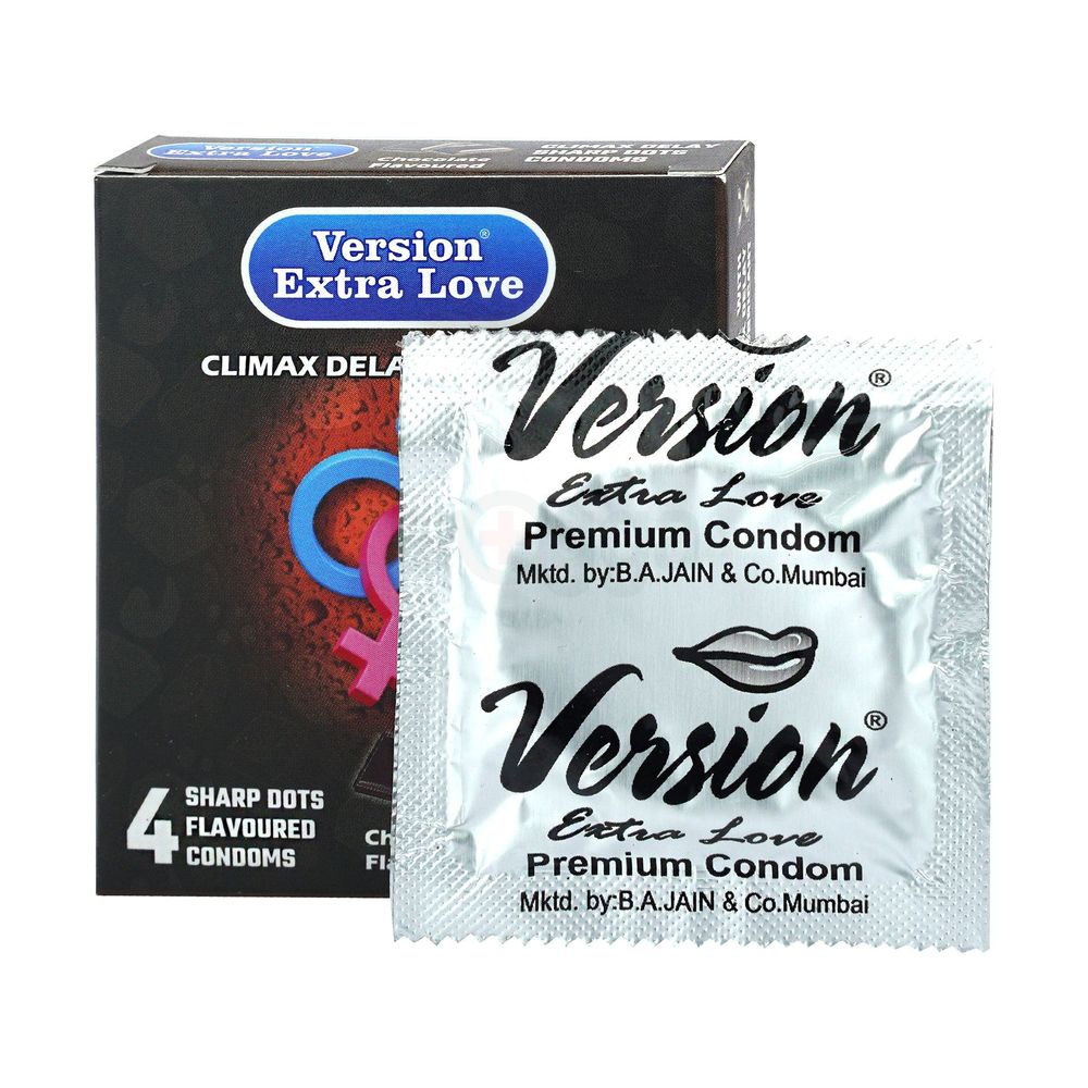 Version Extra love climax delay sharp dots chocolate flavour- 4 pcs pack  