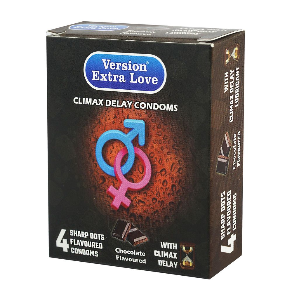 Version Extra love climax delay sharp dots chocolate flavour- 4 pcs pack  