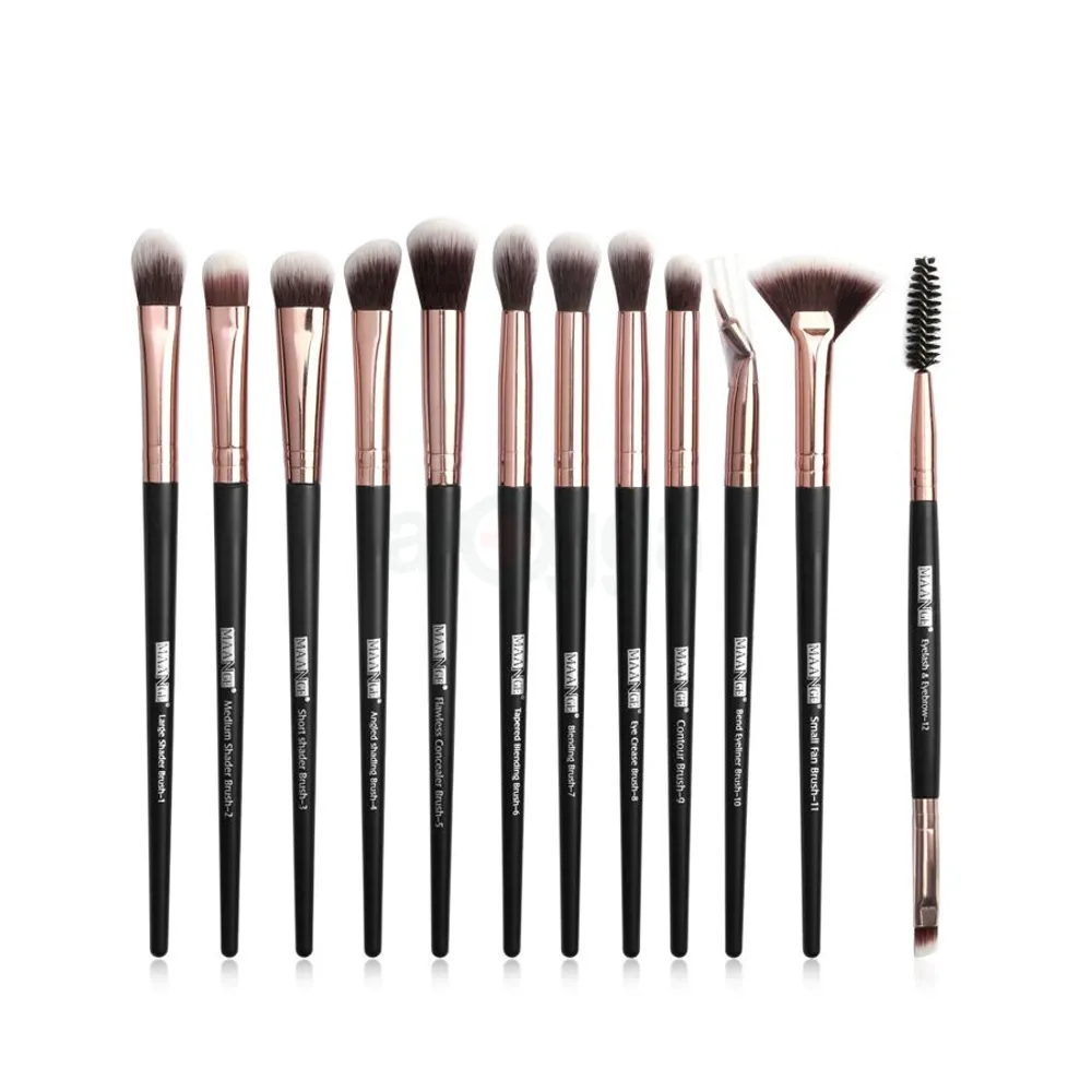 Maange Brush Set - 12 pcs Black Color  