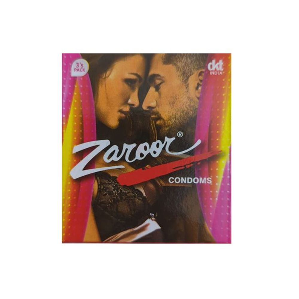 Zaroor Pink Coloured Ultra Thin Lubricated Condom - 3Pcs Pack  