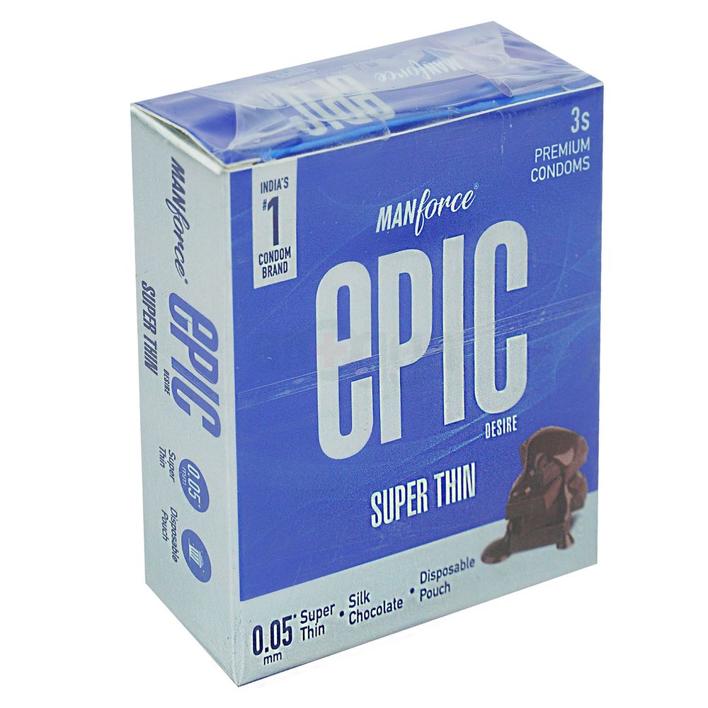 Manforce Epic Pleasure Long Lasting  Super Thin 0.5mm Premium Condom - 3Pcs Pack(India)  