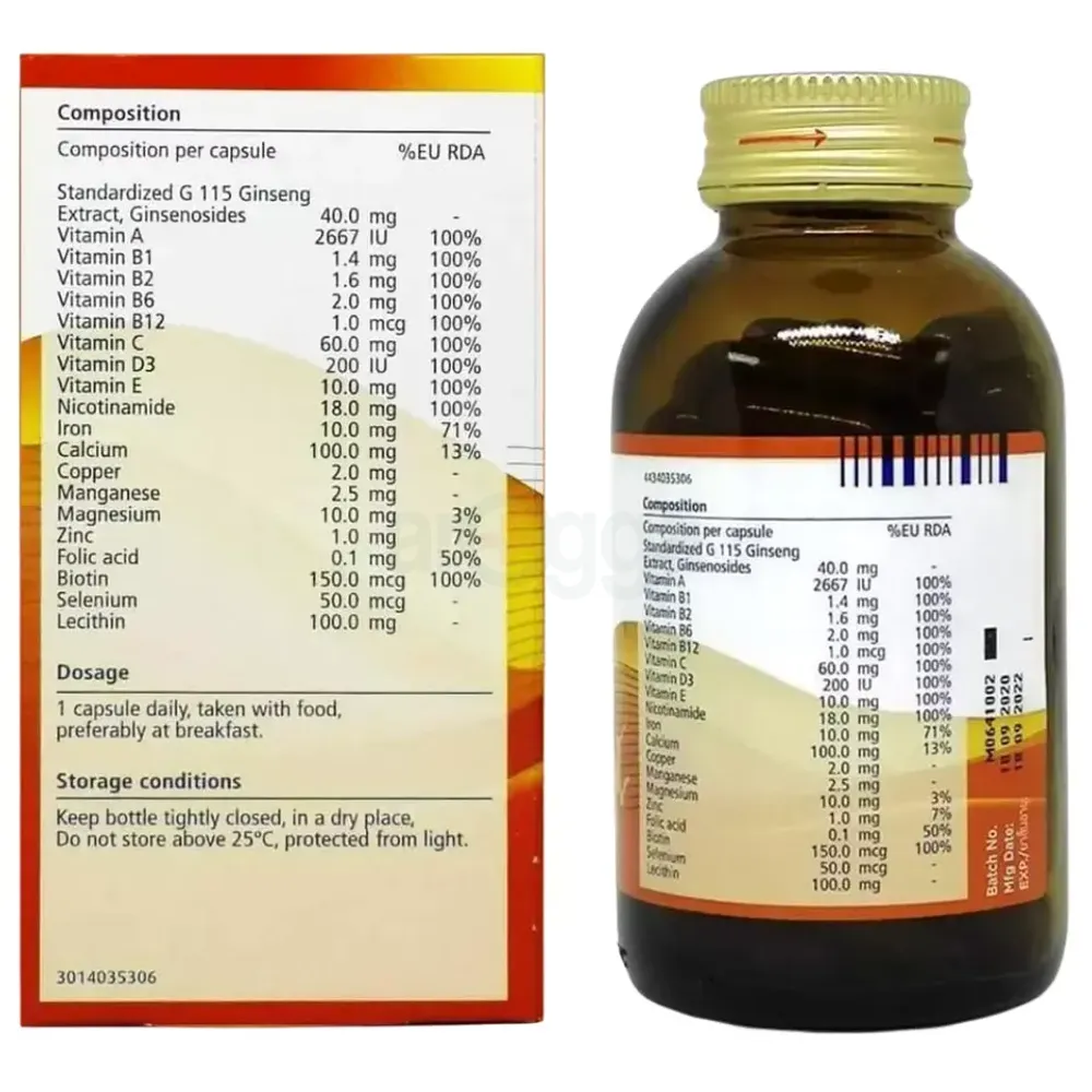 Pharmaton 100's Capsules with Ginseng Extract and Selenium   