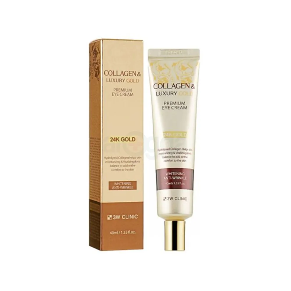 3W Clinic Collagen and 24K Luxury Gold Premium Eye Cream for Whitening and Anti Wrinkle  
