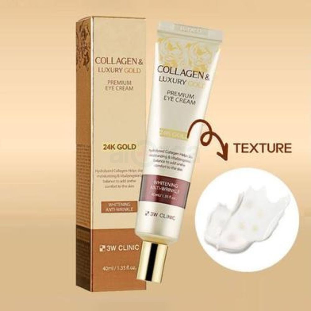 3W Clinic Collagen and 24K Luxury Gold Premium Eye Cream for Whitening and Anti Wrinkle  