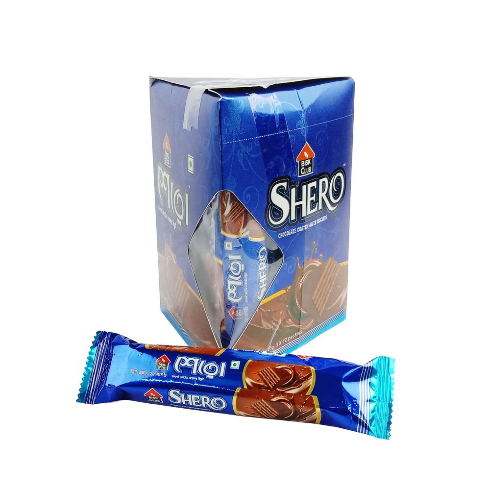 Bisk Club Shero Chocolate Coated Wafer Biscuits (25g x 12's Pack)  