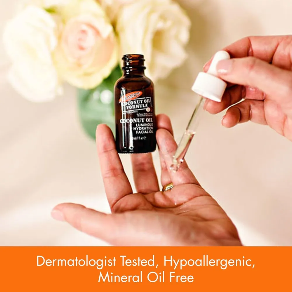 Palmer's Coconut Hydrate Facial Oil for Radiant, Hydrated Skin with Vitamin E  