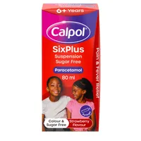 Calpol SixPlus Suspension Sugar Free Strawberry Flavour 6+ Years, 80ml 120mg/5ml oral_suspension