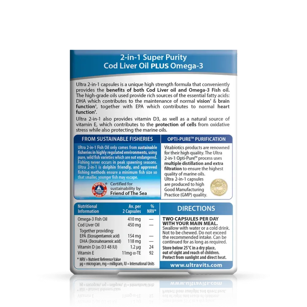 Vitabiotics Ultra Cod Liver Oil60 Capsules   