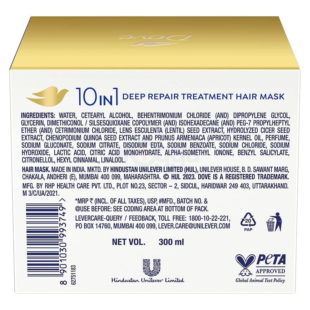 Dove Deep Repair Treatment Hair Mask for Damaged Hair with 8% Bio Protein Fusion - 300ml  
