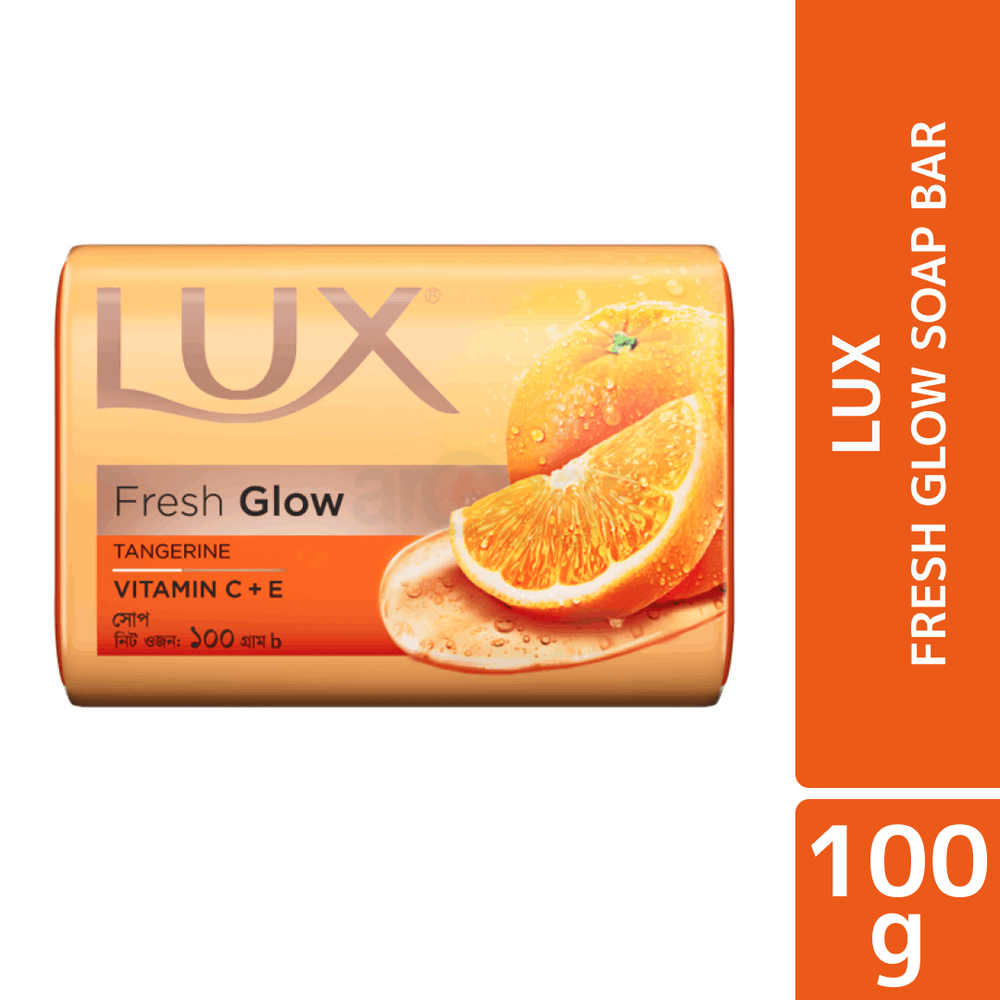 Lux Fresh Glow Tangerine Soap with Vitamin C + E - 100g  