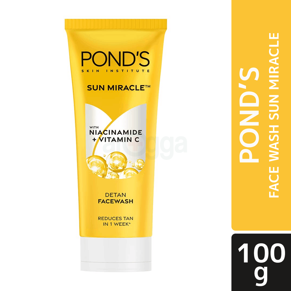 Pond's Sun Miracle Detan Face Wash with Niacinamide and Vitamin C Extract 100g (Imported)  