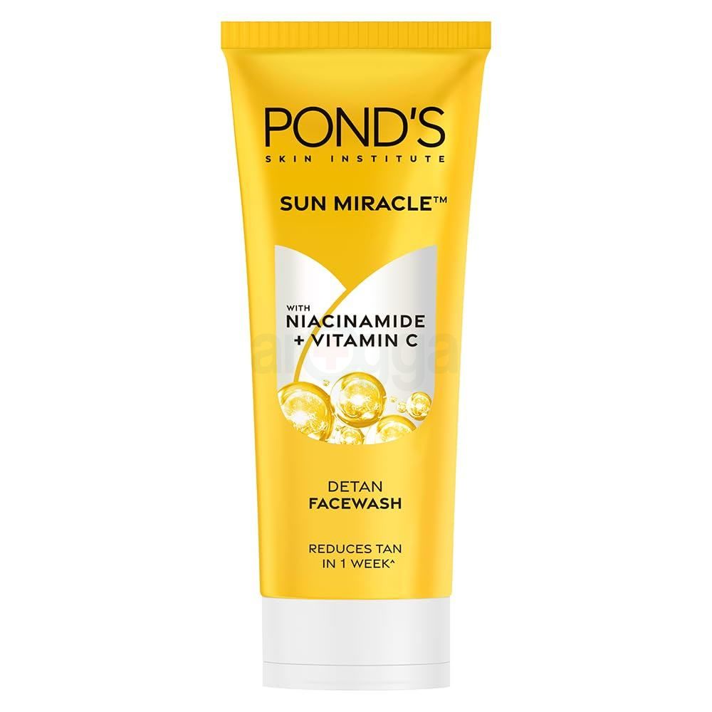 Pond's Sun Miracle Detan Face Wash with Niacinamide and Vitamin C Extract 100g (Imported)  