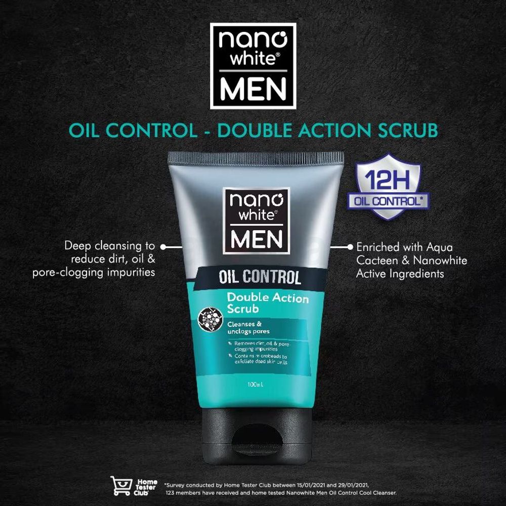 Nanowhite Men Oil Control Double Action Scrub  