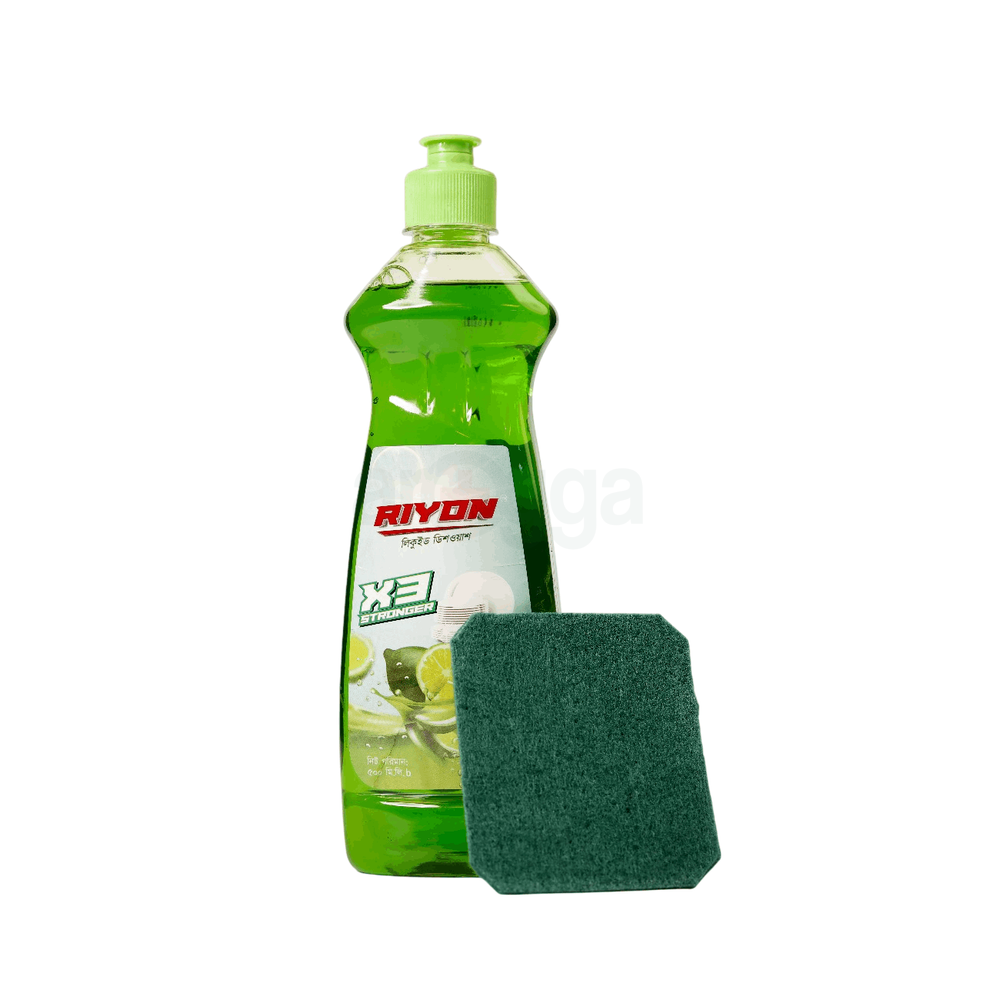 Riyon Liquid Dish Wash 500ml (Free Scrub Pad)  