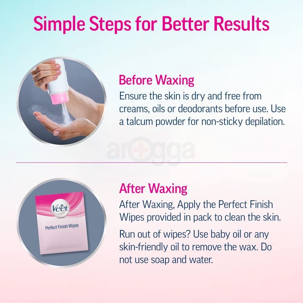 Veet Professional 8pcs Wax Strips with Shea Butter & Acal Berry Scent for Normal Skin - 8 Strips  