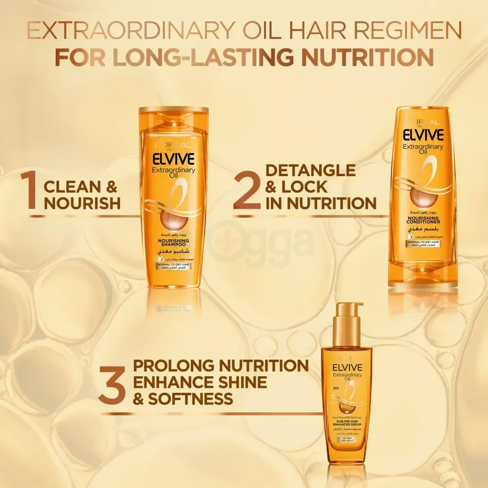 Loreal Paris Elvive Extraordinary Oil Nourishing Conditioner for Normal to Dry Hair (Made in Egypt)  