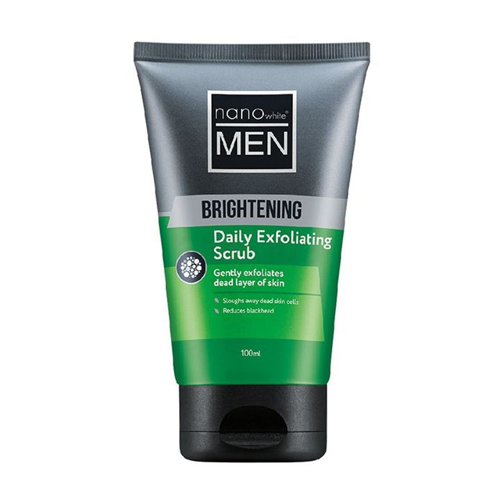 Nano White Men Brightening Daily Exfoliating Scrub To Improve Skin Tone  