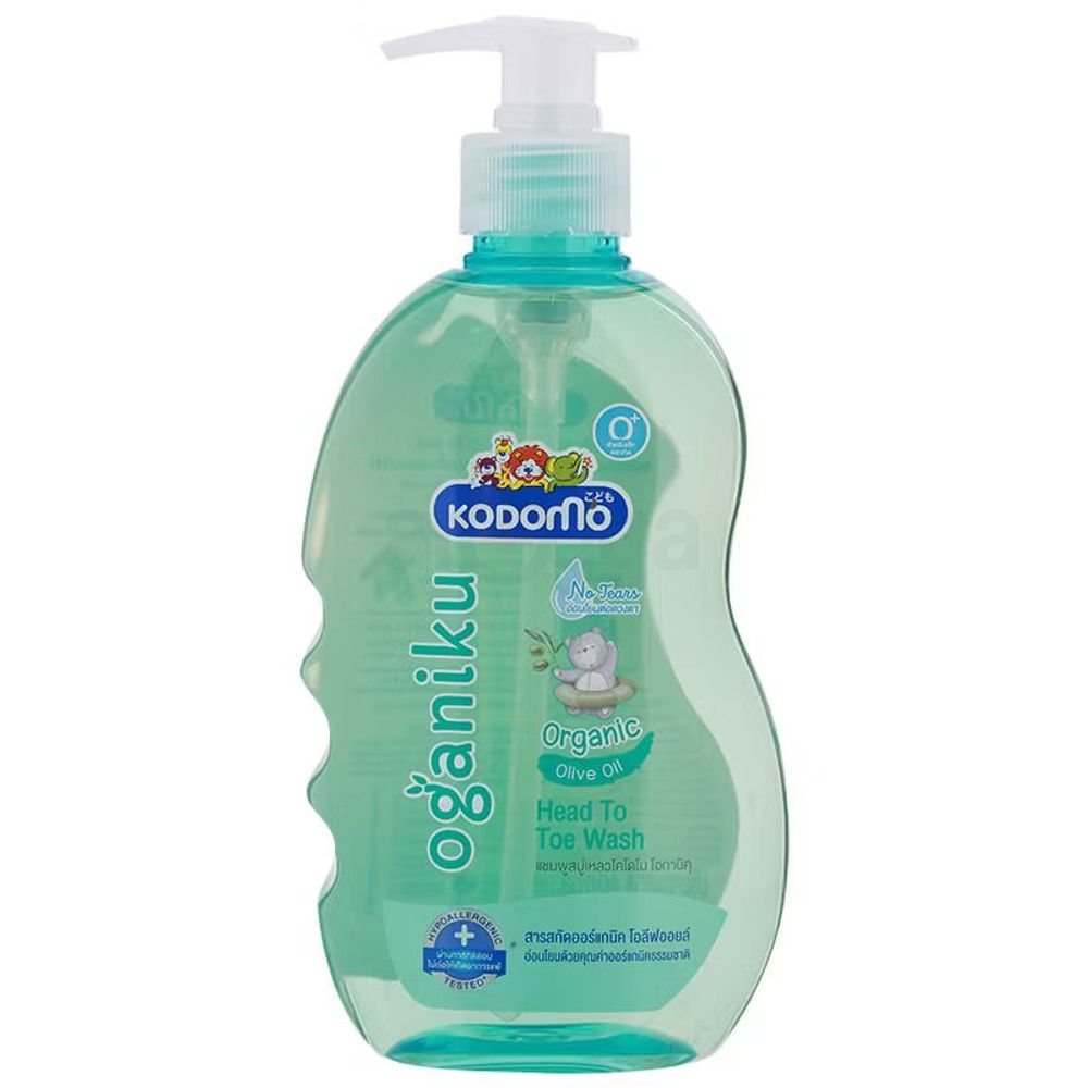 Kodomo Oganiku Head To Toe Wash with Organic Olive Oil for Newborns (0+) 400ml  