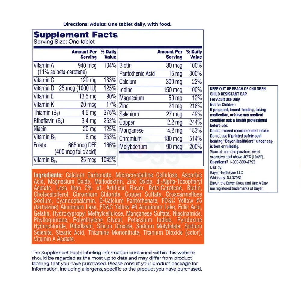One A Day Women's 50+ Healthy Advantage Multivitamin 300 Tablets  