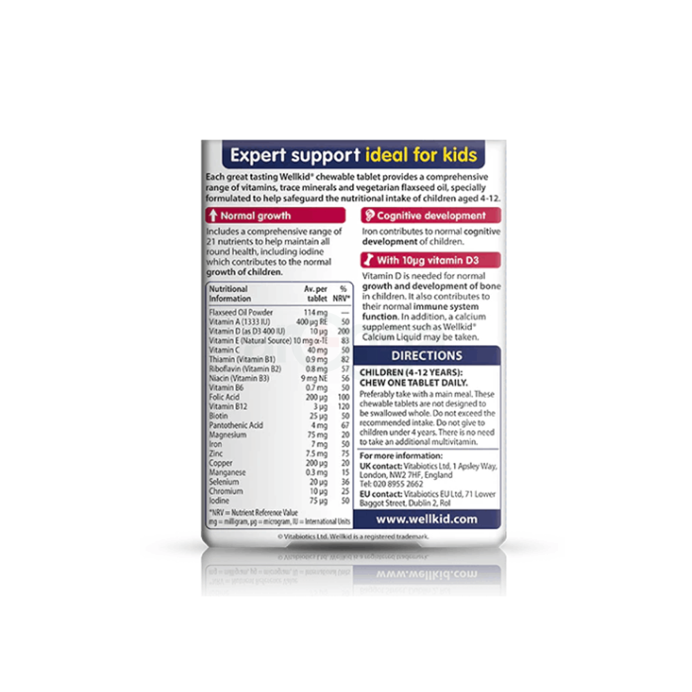 Vitabiotics Wellkid Smart Chewable30 Tablets  