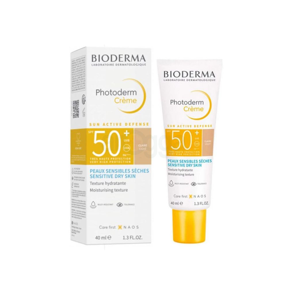 Bioderma Photoderm Creme Claire Light Sun Active Defense SPF 50+ for Sensitive Dry Skin  