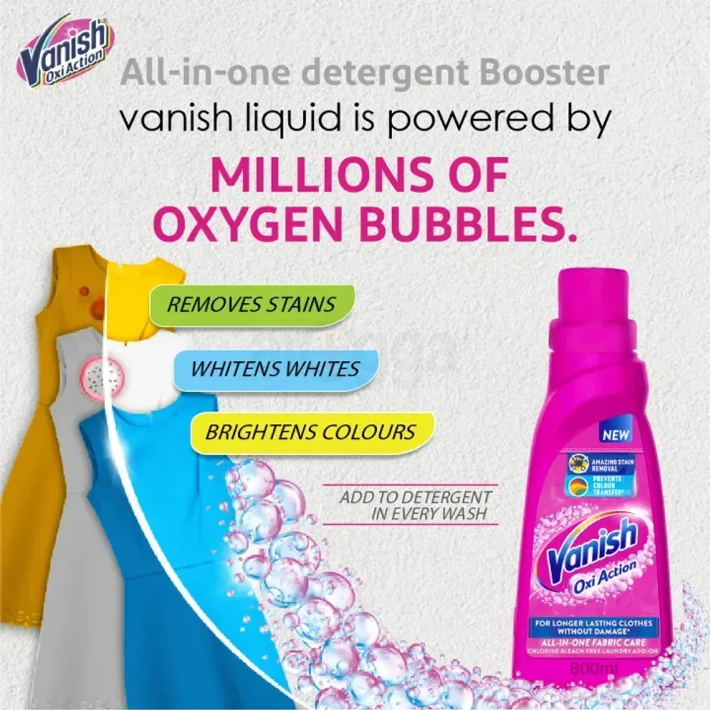 Vanish Oxi Action Colour Safe Liquid  Detergent Booster 800ml  