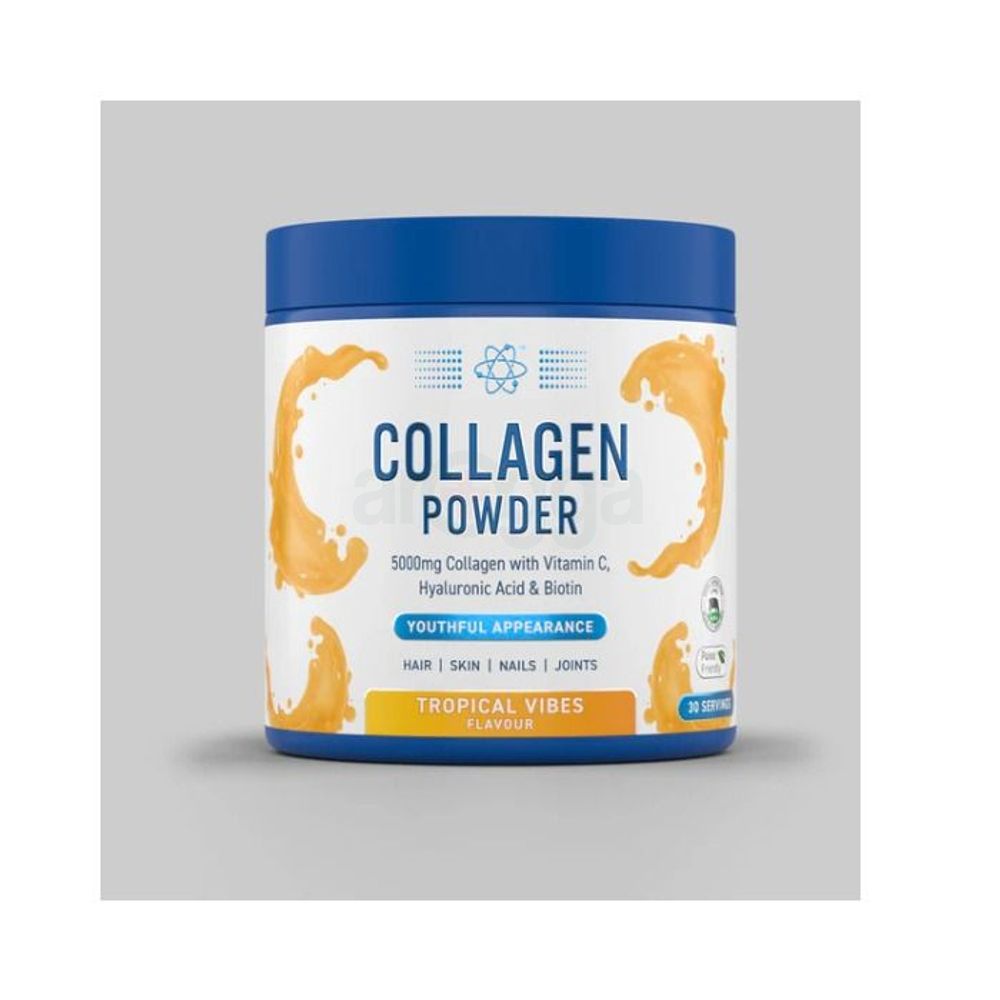 Applied Nutrition Collagen Powder - Tropical Vibes Flavour - 5000mg Hydrolysed Bovine Flavoured Collagen Peptides with Vitamin C, Hyaluronic Acid & Biotin (165g - 30 Servings)  