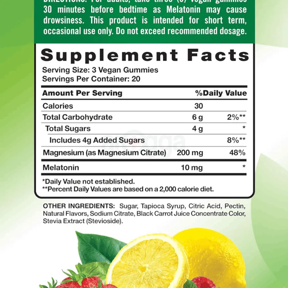 Nature's Truth Melatonin with Magnesium Gummies | 60 Count | Berry Lemon Flavor | Vegan, Non-GMO & Gluten Free Supplement  