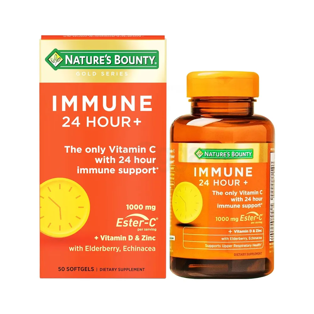 Nature's Bounty Immune 24 Hour + Ester-C 1000mg 50 Capsules  