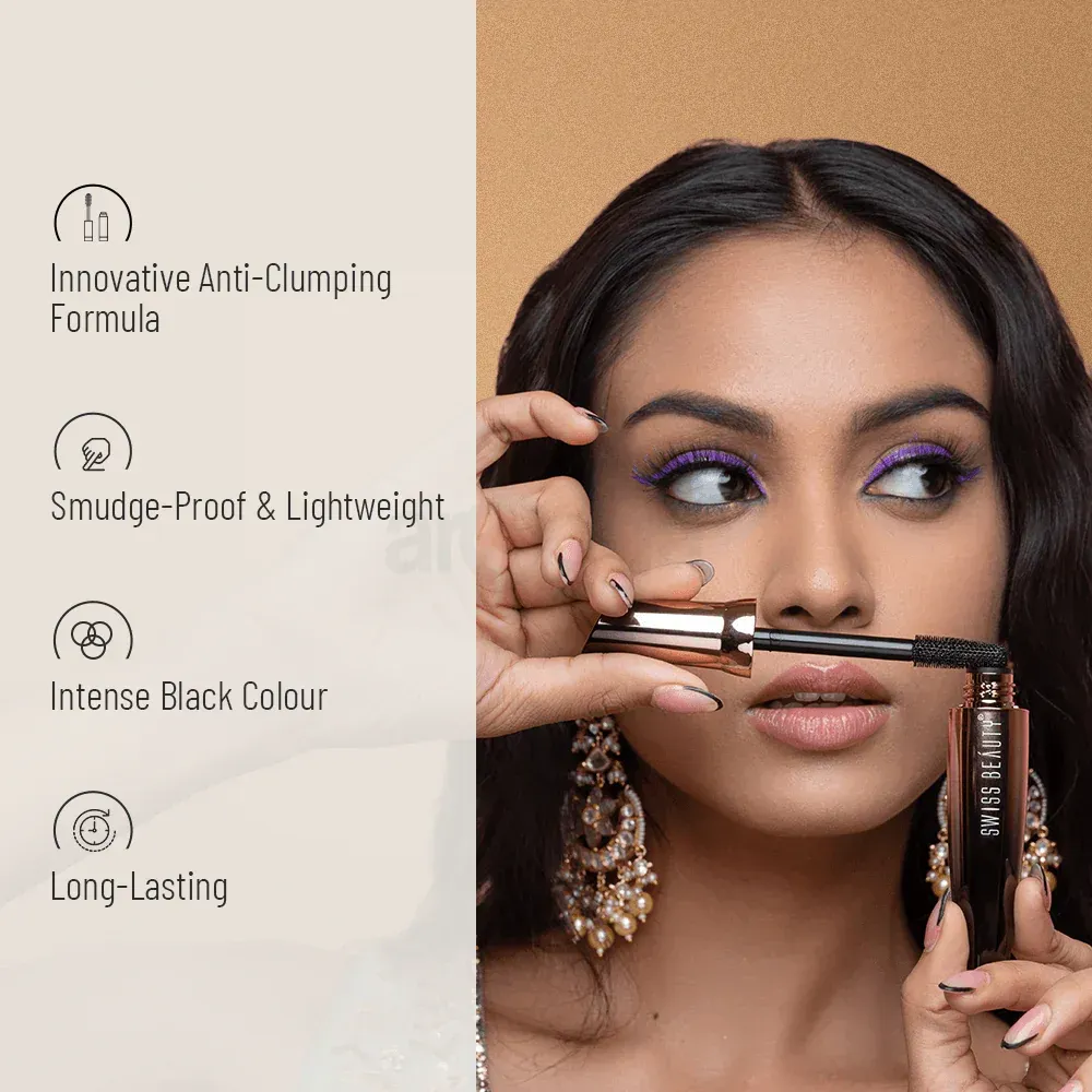 Swiss Beauty Lift & Curl 4D Intense Volume Waterproof Mascara  