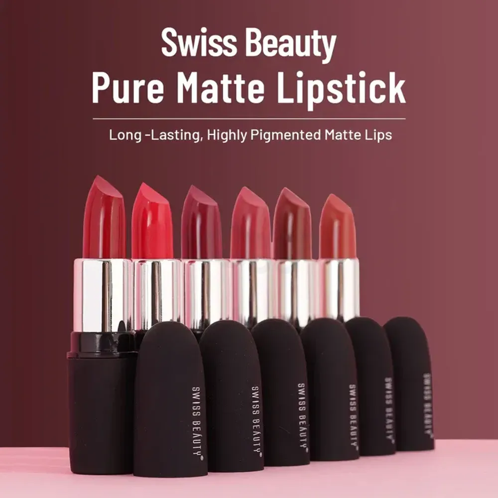 Swiss Beauty Pure Matte Lipstick - 210 Burgundy  