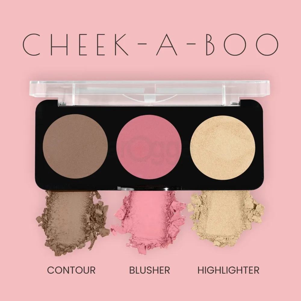 Swiss Beauty Cheek A Boo 3 in 1 Palette Set (Contour, Blusher, Highlighter) - Face It Up Medium 02  