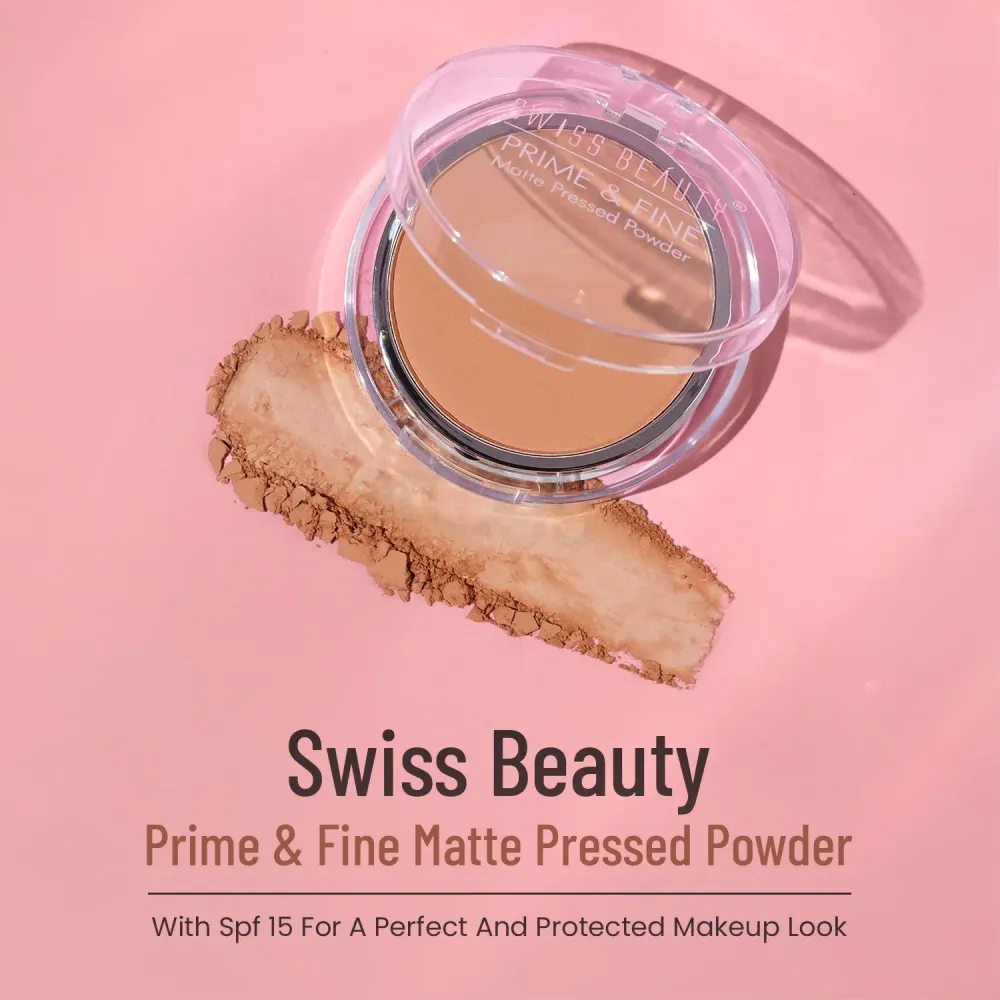 Swiss Beauty Prime and Fine Matte Pressed Powder - 04 Natural Beige  