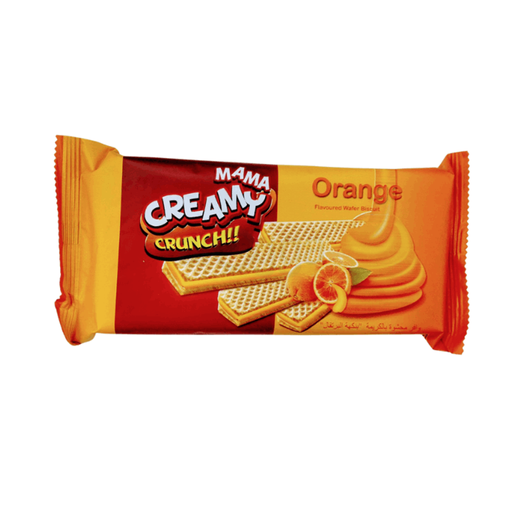 Mama Creamy Crunch Orange Flavoured Wafer Biscuit 100gm  