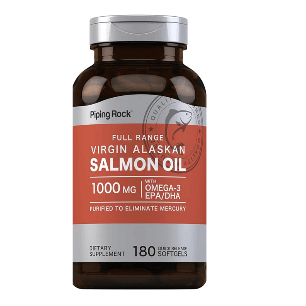 Piping Rock Wild Alaskan Salmon Fish Oil | 1000mg | 180 Softgels  