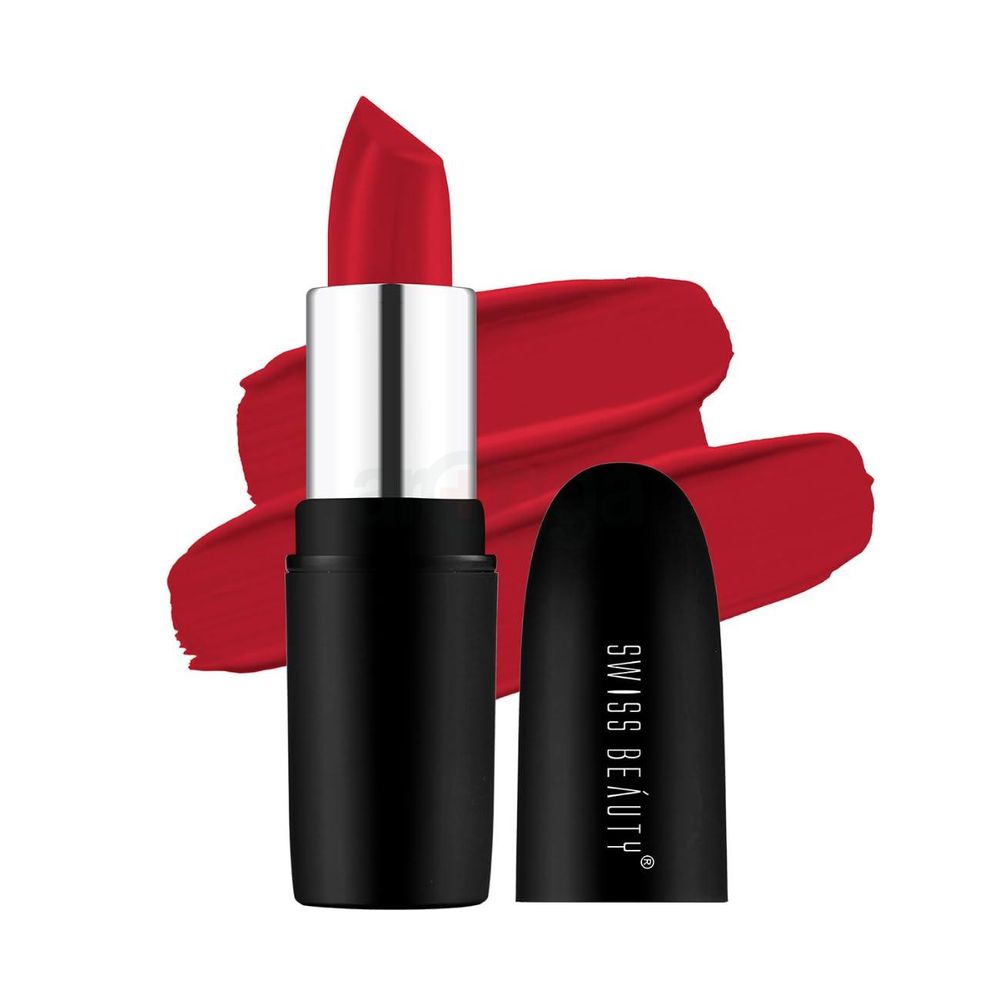 Swiss Beauty Pure Matte Lipstick - 201 Russian Red  