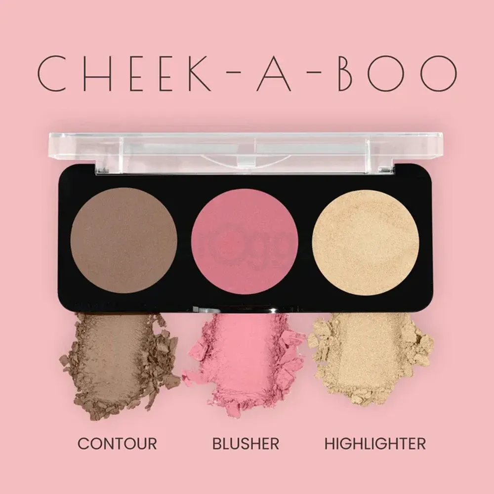 Swiss Beauty Cheek A Boo 3 in 1 Palette Set (Contour, Blusher, Highlighter) - Face It Up Dark 03  