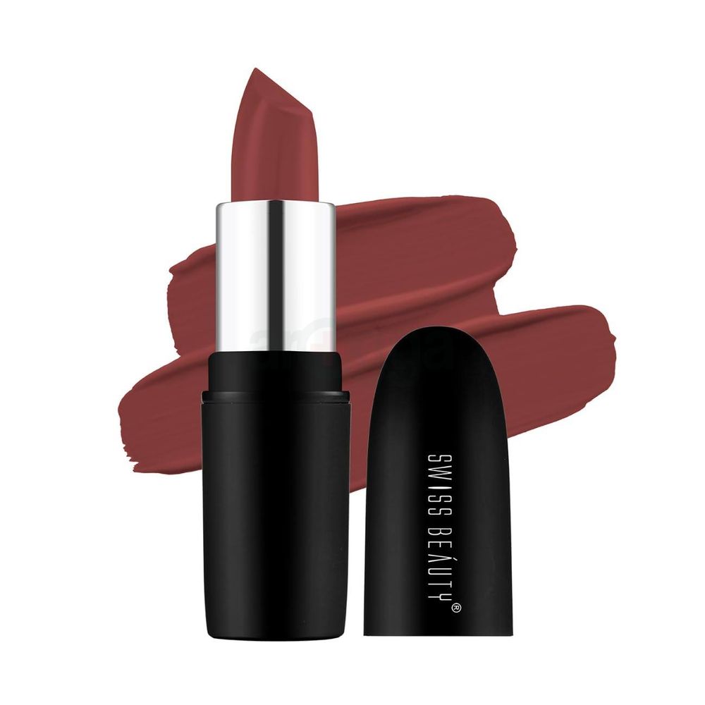 Swiss Beauty Pure Matte Lipstick - 215 Natural Coco  