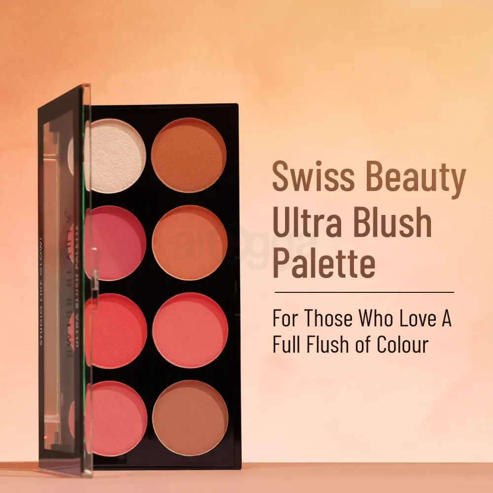 Swiss Beauty 8 Color Ultra Blush Palette - Shade 01  
