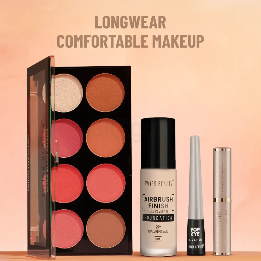 Swiss Beauty 8 Color Ultra Blush Palette - Shade 01  