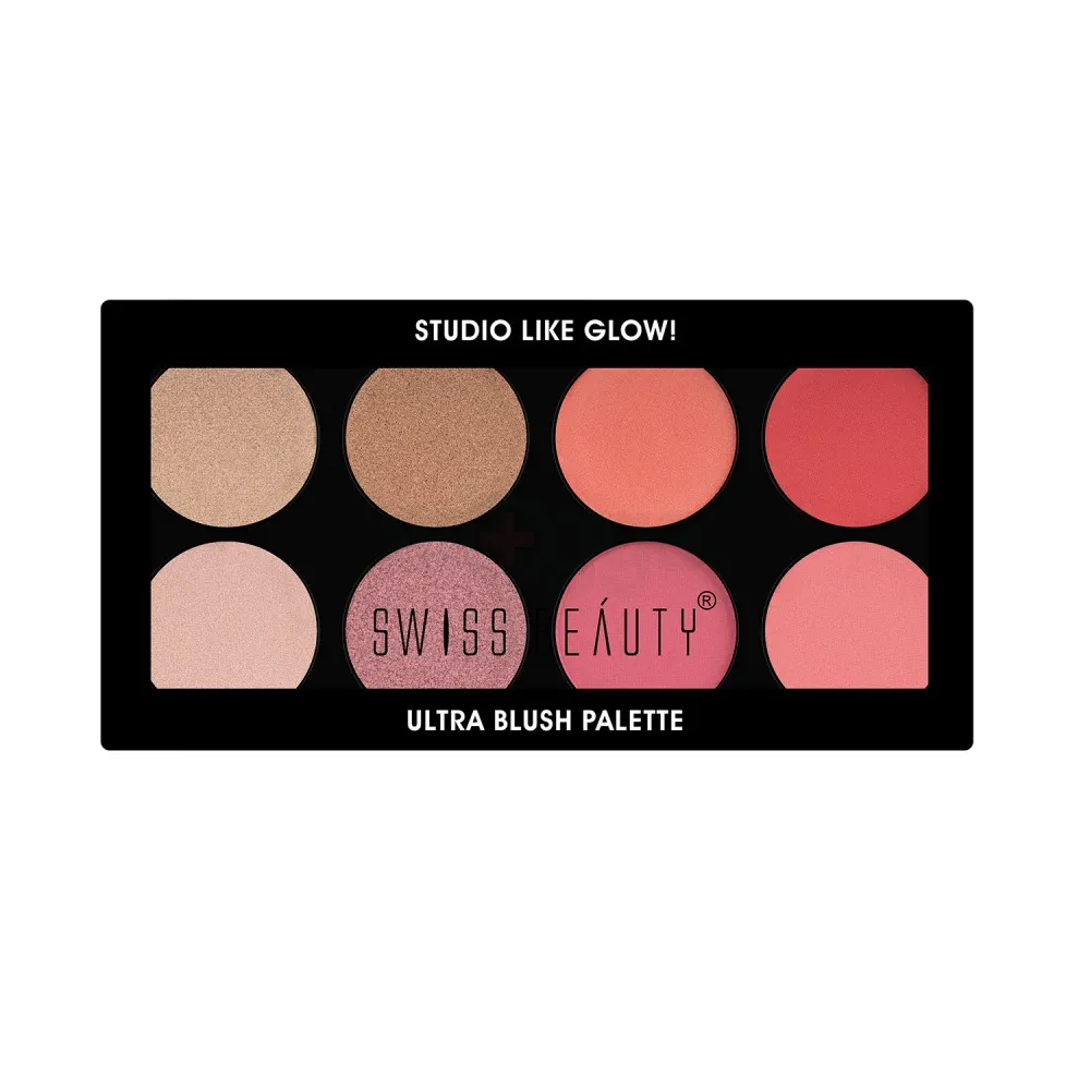 Swiss Beauty 8 Color Ultra Blush Palette - Shade 01  