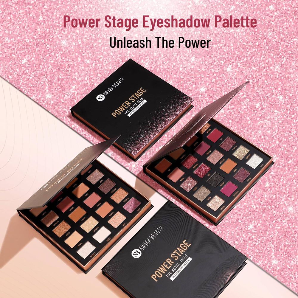 Swiss Beauty Power Stage The Mystic Glam Eyeshadow Palette with 20 Colors  
