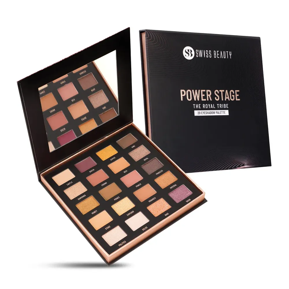 Swiss Beauty Power Stage The Mystic Glam Eyeshadow Palette with 20 Colors  