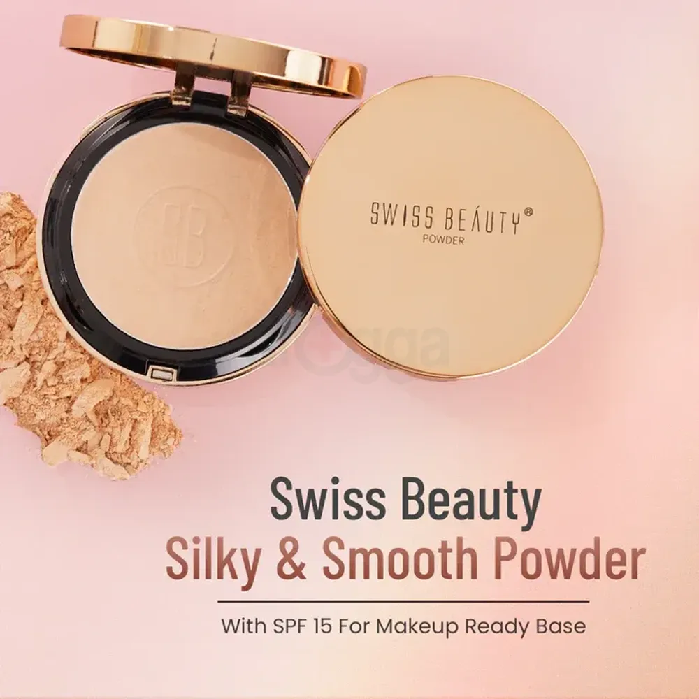 Swiss Beauty Silky & Smooth Oil Control Pressed Powder Compact with SPF 15- 04 Natural Beige  