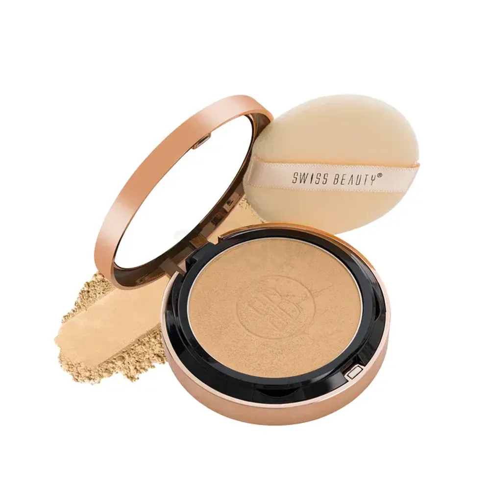 Swiss Beauty Silky & Smooth Oil Control Pressed Powder Compact with SPF 15- 04 Natural Beige  