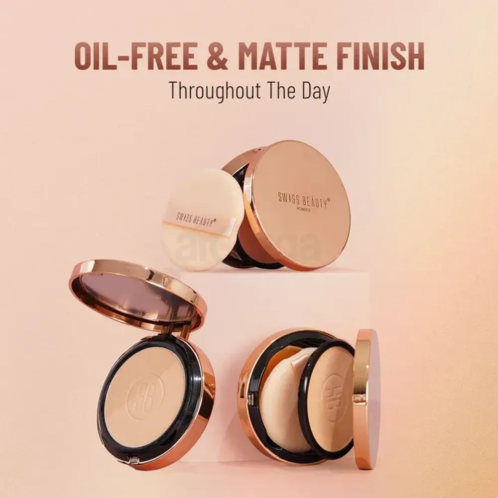 Swiss Beauty Silky & Smooth Oil Control Pressed Powder Compact with SPF 15 - 02 Natural  