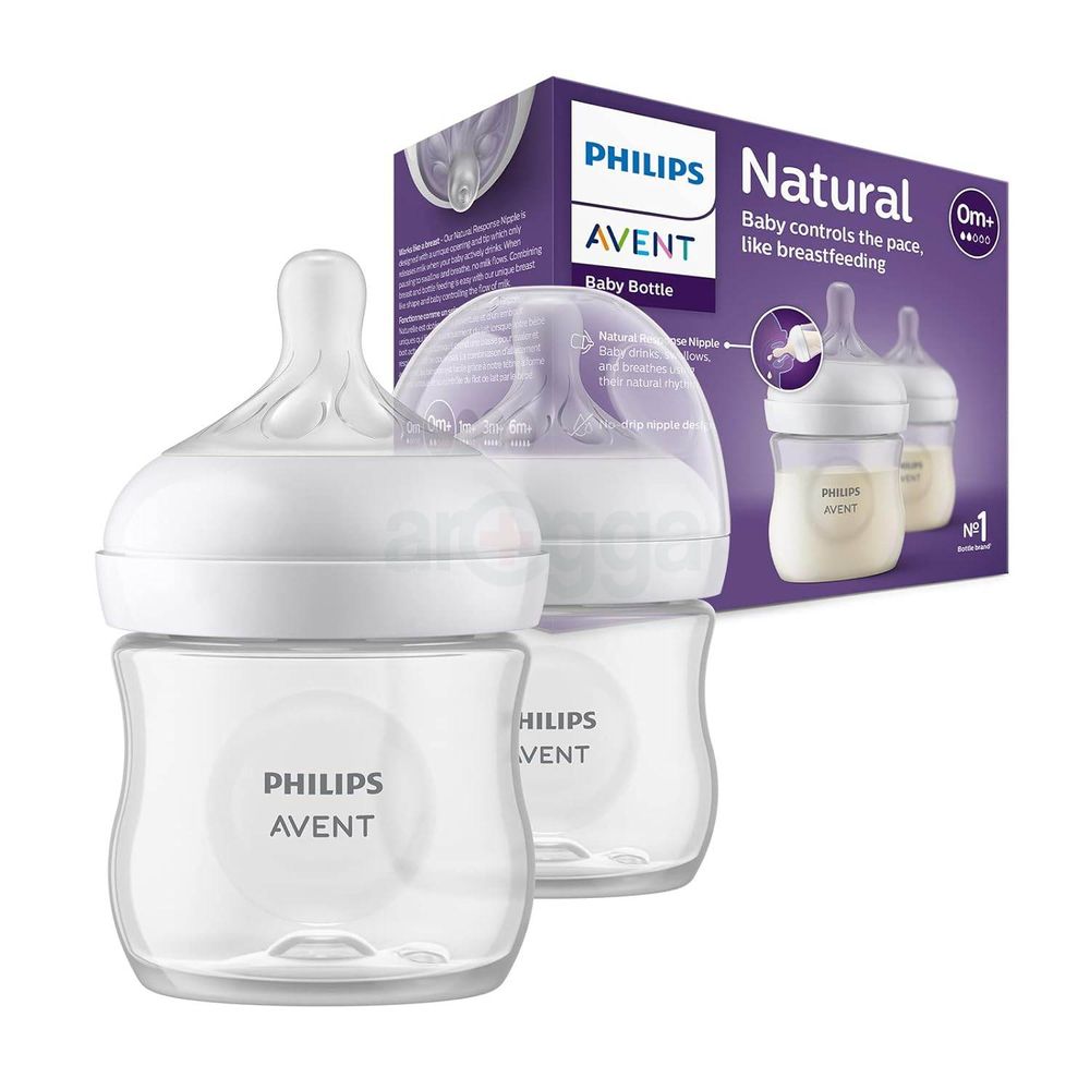 Philips Avent Natural Response Baby Feeding Bottle 2 Pcs Set (0m+) 125ml (Model: SCY900/02)  