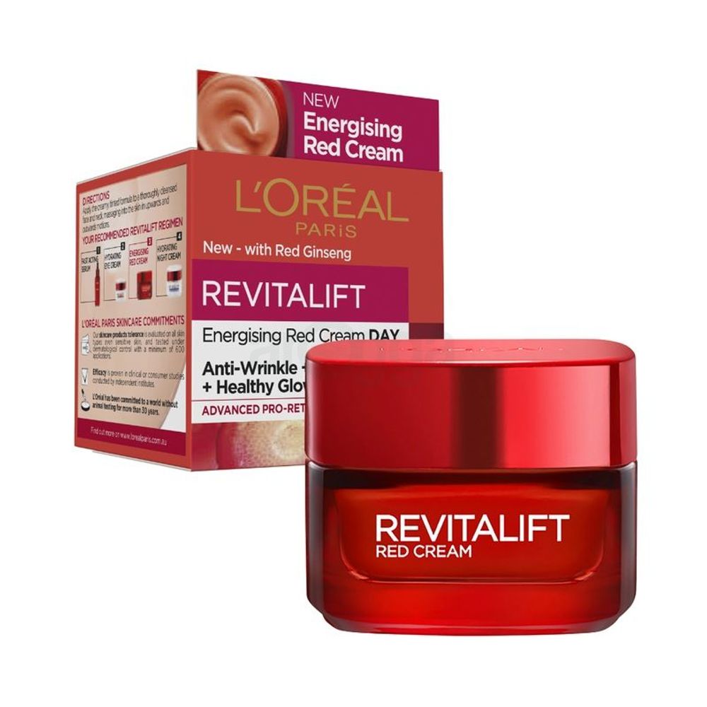 Loreal Paris Revitalift Energising Red Day Cream for All Skin Tones  