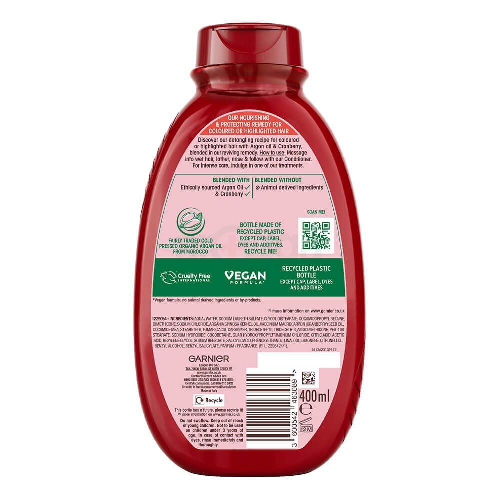 Garnier Ultimate Blends Colour Illuminator Shampoo with Argan Oil and Cranberry  